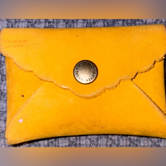 Portland Leather Handbags - Portland Leather Goods Yellow/Sunflower Daisy Leather Wallet Credit Card